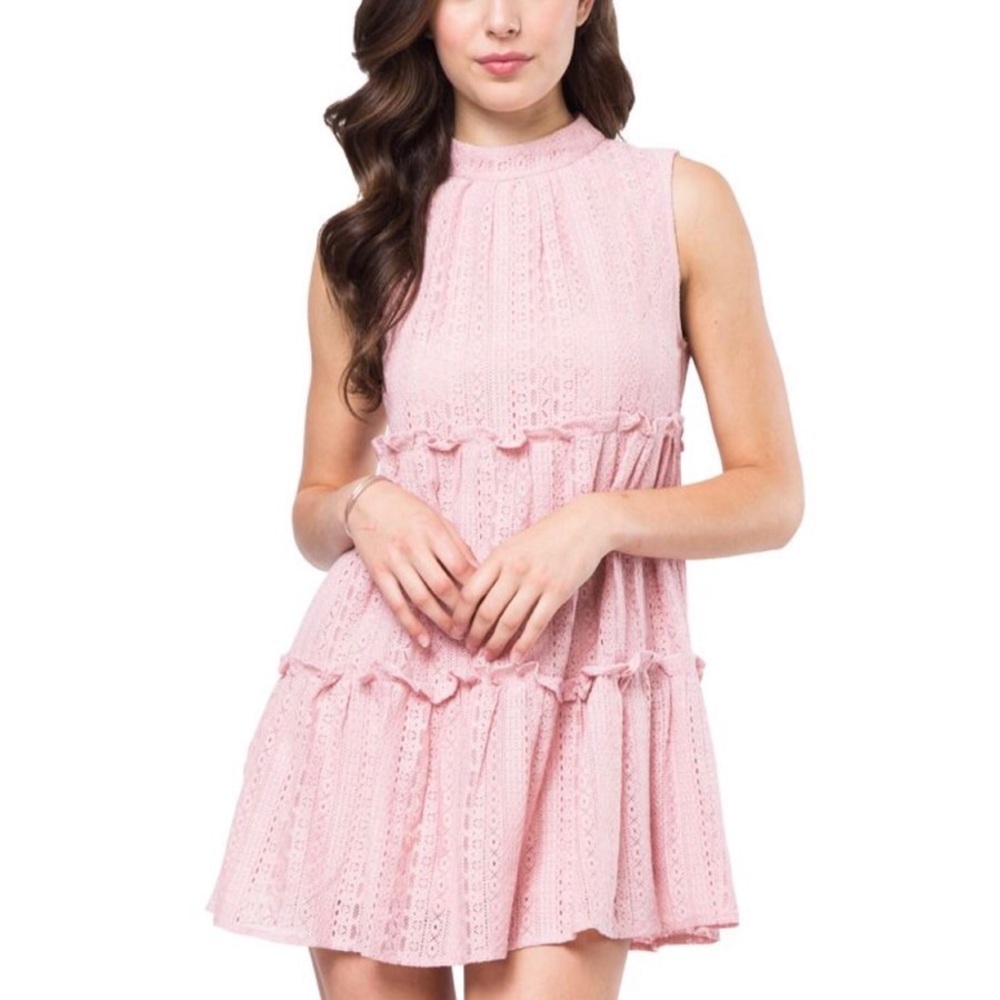 Pink lace babydoll dress - Picture 2 of 3